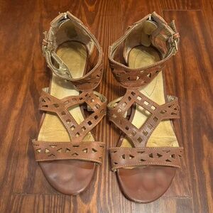 Guess Zip Up Patterned Gladiator Sandals